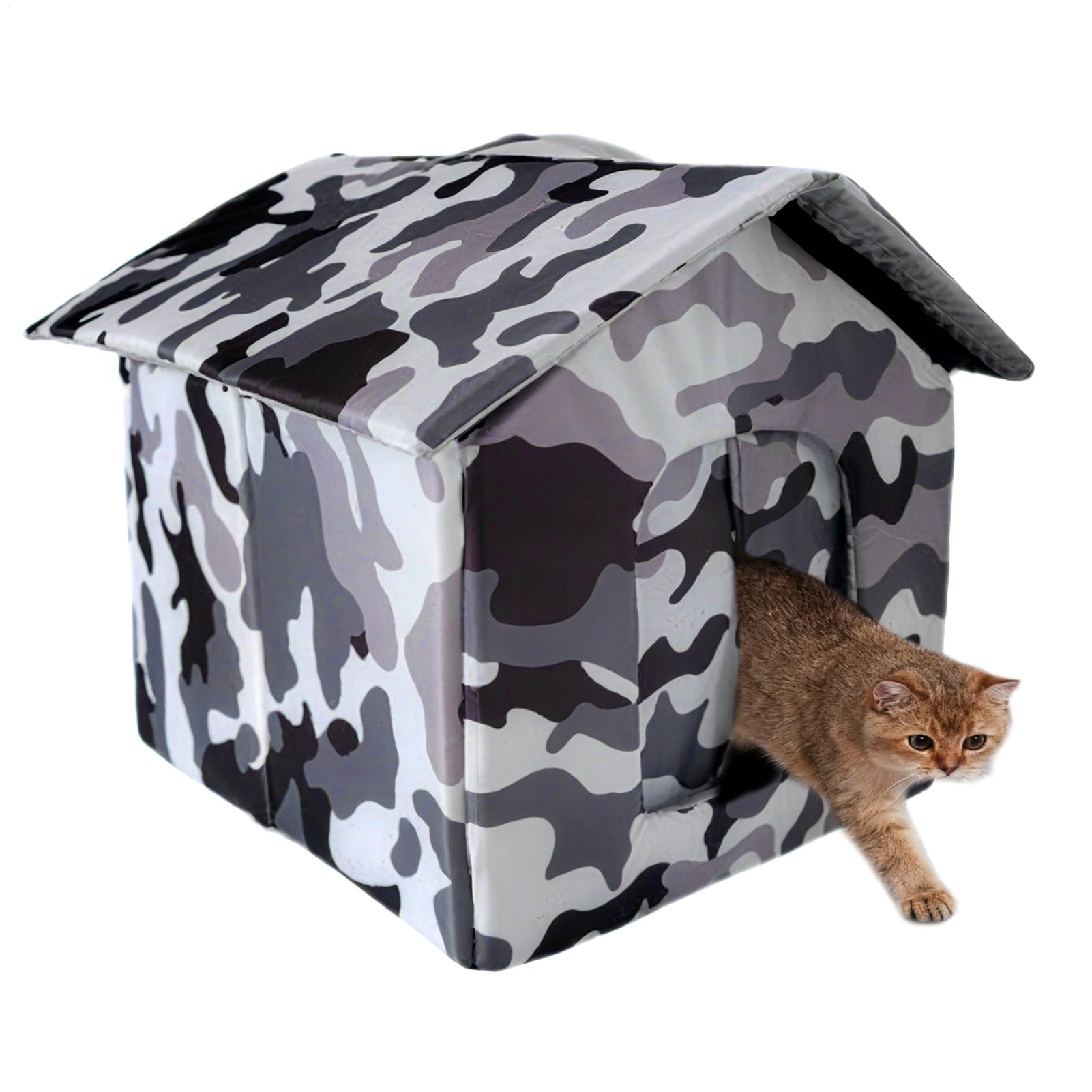 Outdoor Cat House Weatherproof, Extra Large Enclosed Cat Shelter With Door, Waterproof, Warm And Windproof, For Multiple Cats And Small Dogs