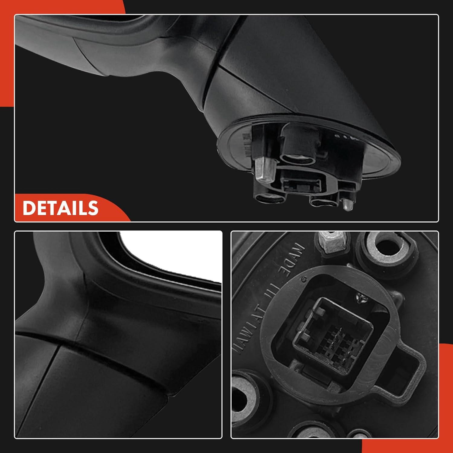 A-Premium Pair (2) Driver and Passenger Side Power Door Mirror - Compatible with Kia Rio 2012 2013 2014 - Heated Manual Folding Black Outside Rear View Mirror - Replace# 876101W140