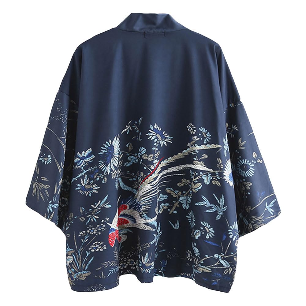 Veste kimono japonaise - Robe classique Haori - Tokio Harajuku - Style antique floral - Décontracté - Peignoir de bain - Vêtement de nuit pour femmes, hommes et filles