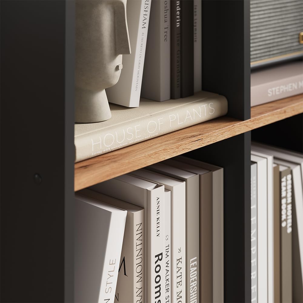 Vicco Scaffale Scutum, Antracite/Rovere dorato, 143 x 72 cm, per l’utilizzo come divisorio o come libreria aperta