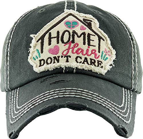 Funky Junque Distressed Patch Hat - Home Hair Don't Care (Black) - Thumbnail 2