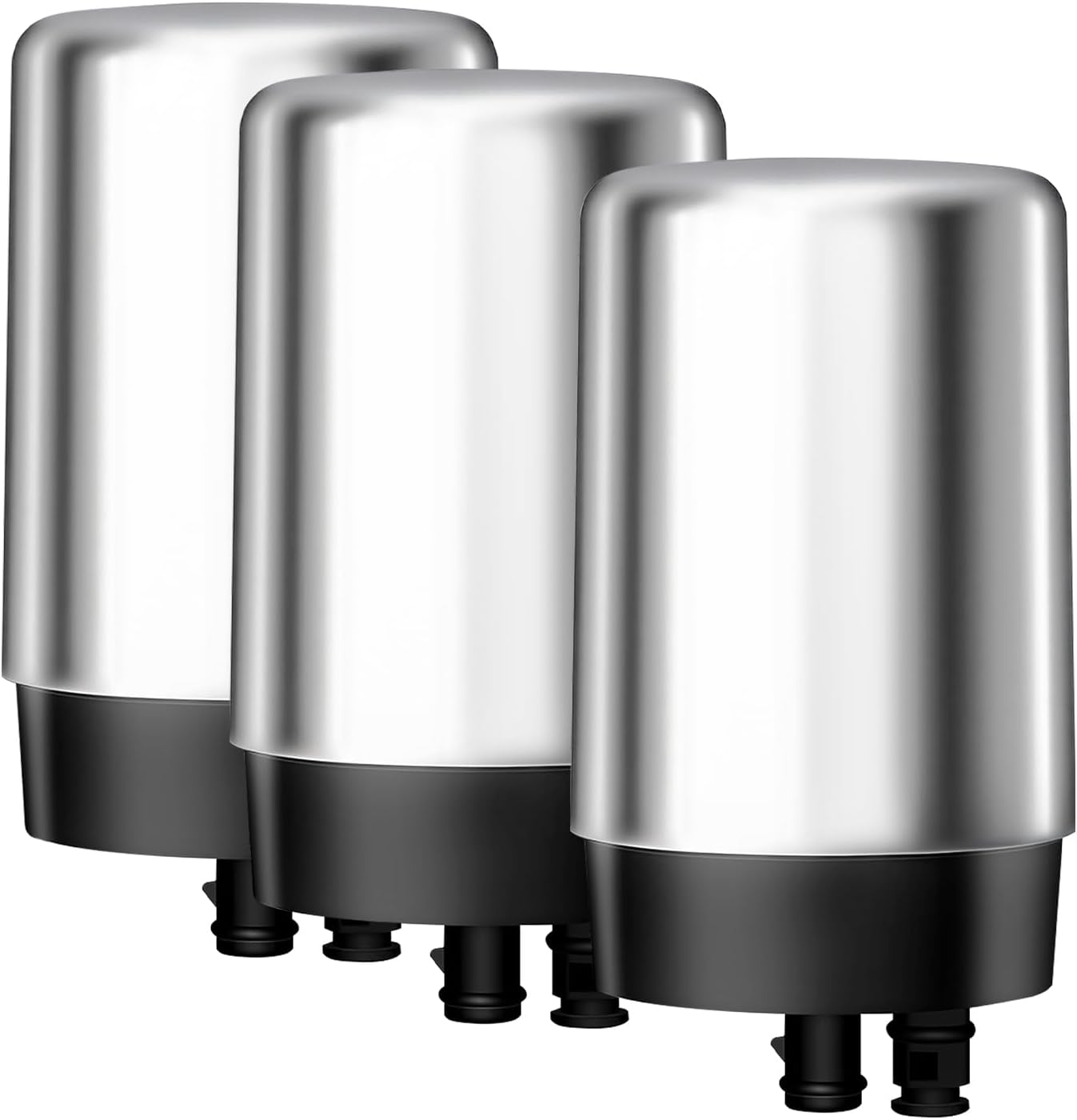 AQUA CREST 7027S Faucet Water Filter, Replacement for Brita® Filter, Brita® 36311 On Tap Water Filtration System, FR-200, FF-100, 100 Gallons, Chrome, 3 Pack