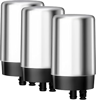AQUA CREST 7027S Faucet Water Filter, Replacement for Brita® Filter, Brita® 36311 On Tap Water Filtration System, FR-200, FF-100, 100 Gallons, Chrome, 3 Pack
