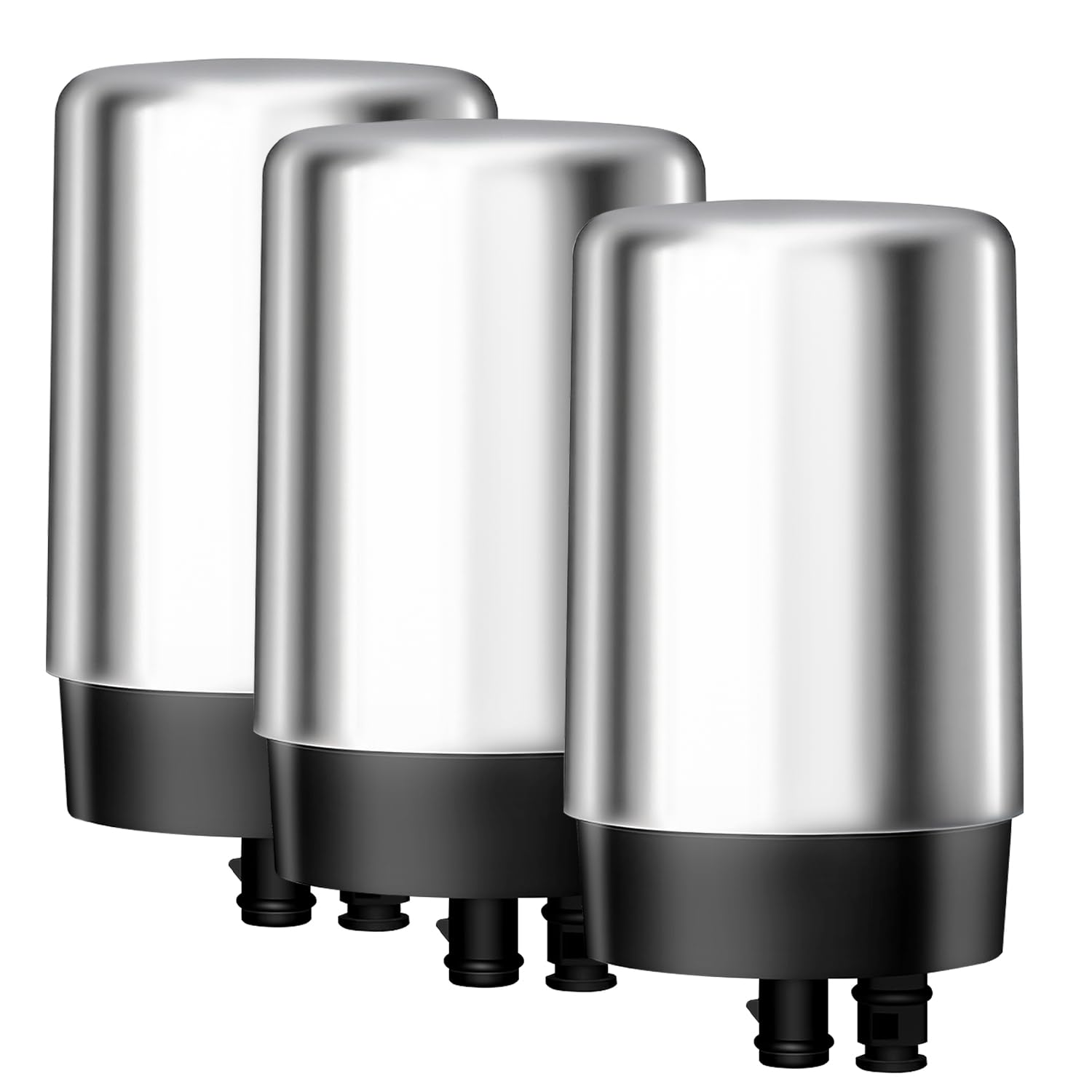 AQUA CREST Faucet Water Filter, Replacement for Brita® Filter, Brita® 36311 On Tap Water Filtration System, FR-200, FF-100, 100 Gallons, Chrome (3 Packs)