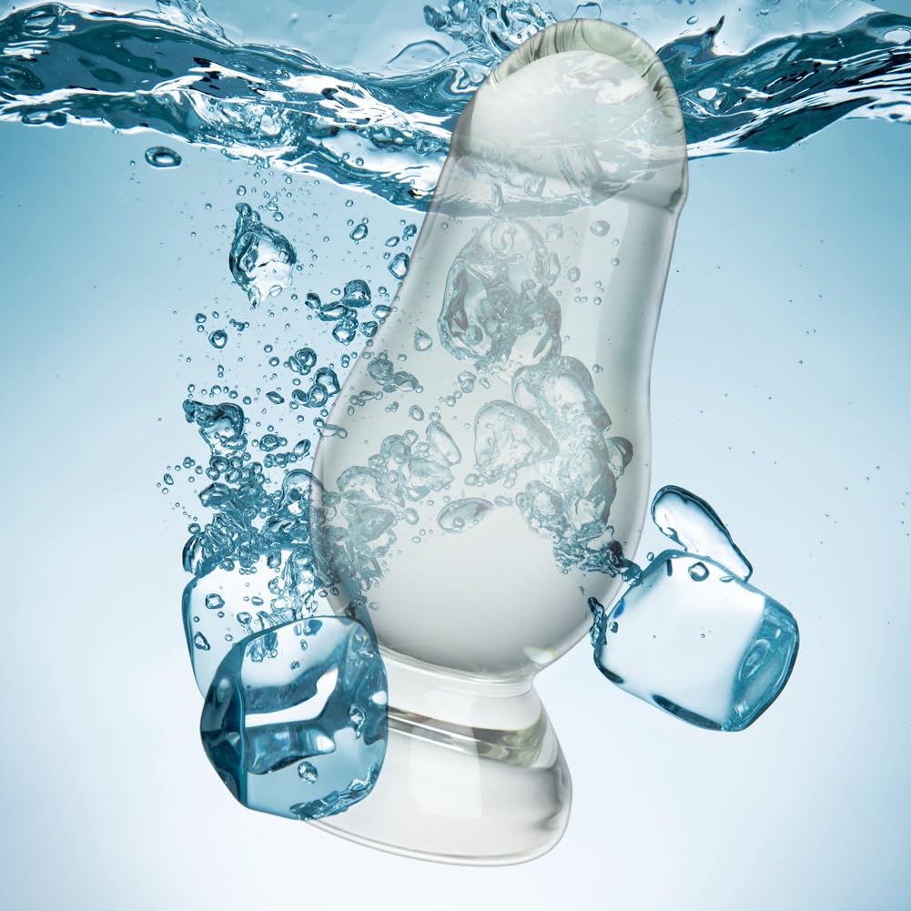 SXOVO Plug Anal en Verre Gode Anal en Cristal Plug Anal Gros et Épais pour Massage la Prostate Dilatation Anale Sextoy Anal Sex Toýs pour Femme Homme Couple (M)