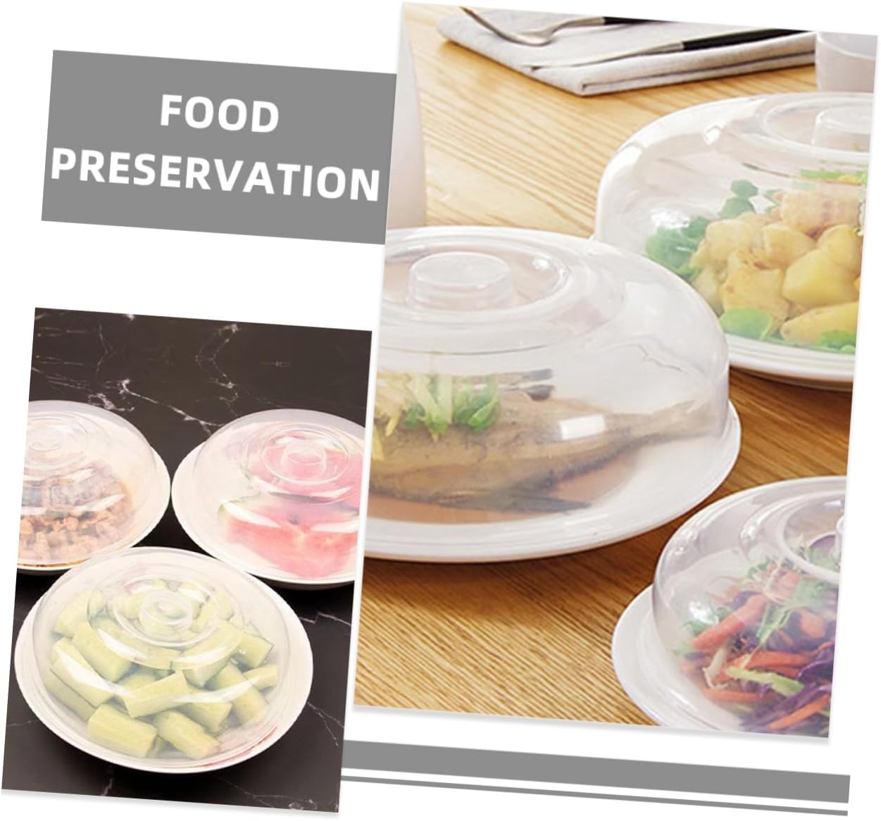 DECHOUS 3pcs Microwave Lid Cover for Food Plate Covers for Microwave Splatter Guard Dish Safe Dishes Cake