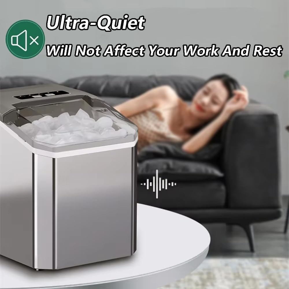 Elukht Portable Ice Maker Machine, 9 Cubes In 6 Minutes, Low Noise, Self-Cleaning, For Home Kitchen Bar Party on Fridge.com - View 6