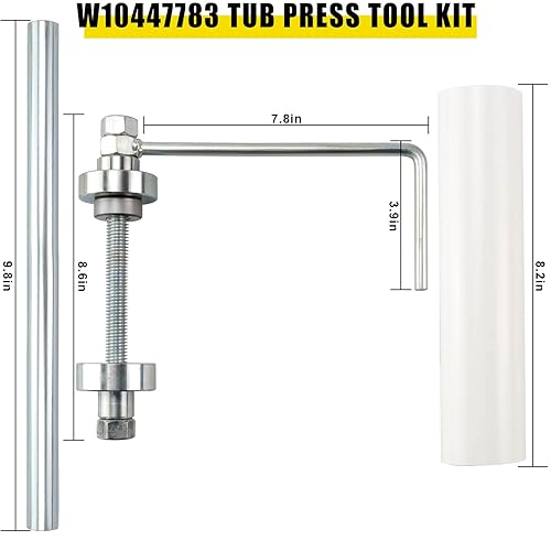 Miniatura 3 de W10435302 Kit de rodamientos y junta de bañera y herramienta W10447783, compatible con Whirlpool Cabrio& Maytag Bravos XL MAH5500BWW MVWB850YW1
