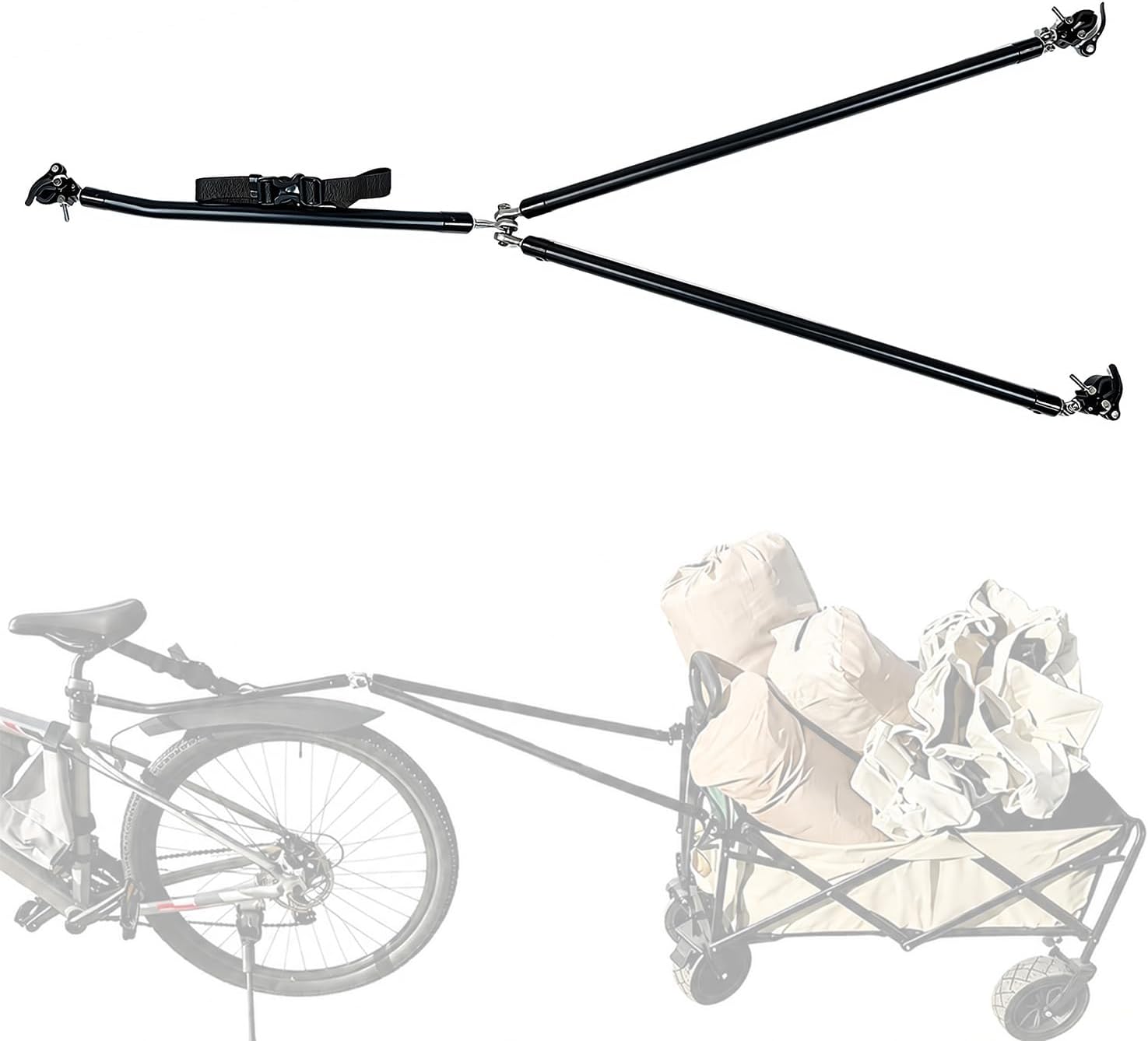 Bike Trailer Hitch Connector, Universal Tow Bar for Bikes & E-Bikes