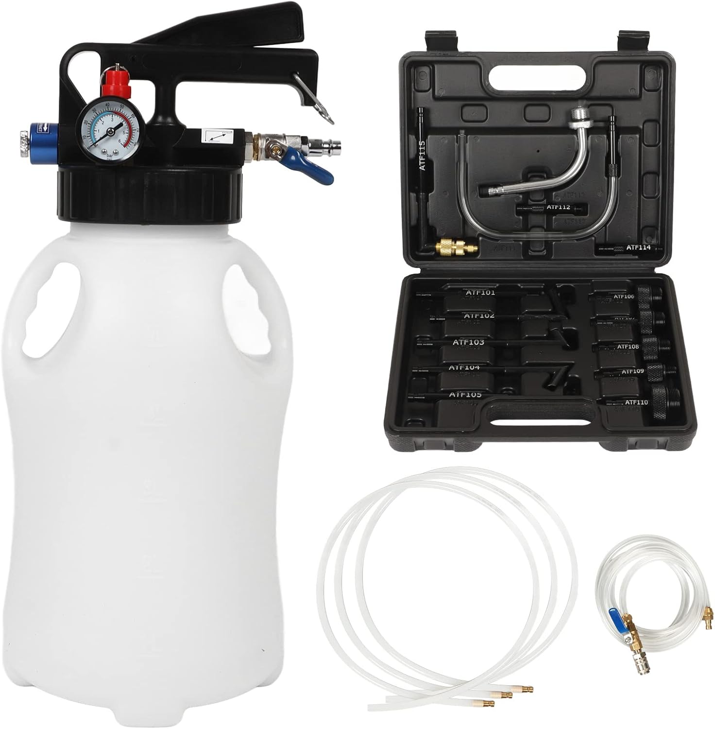 Transmission Fluid Pump, Sturdy Oil and Liquid Extractor 6 Liter Large Capacity with 15 ATF Adapter, 2 Way Quick Extraction Manual ATF Refill System for Transmission