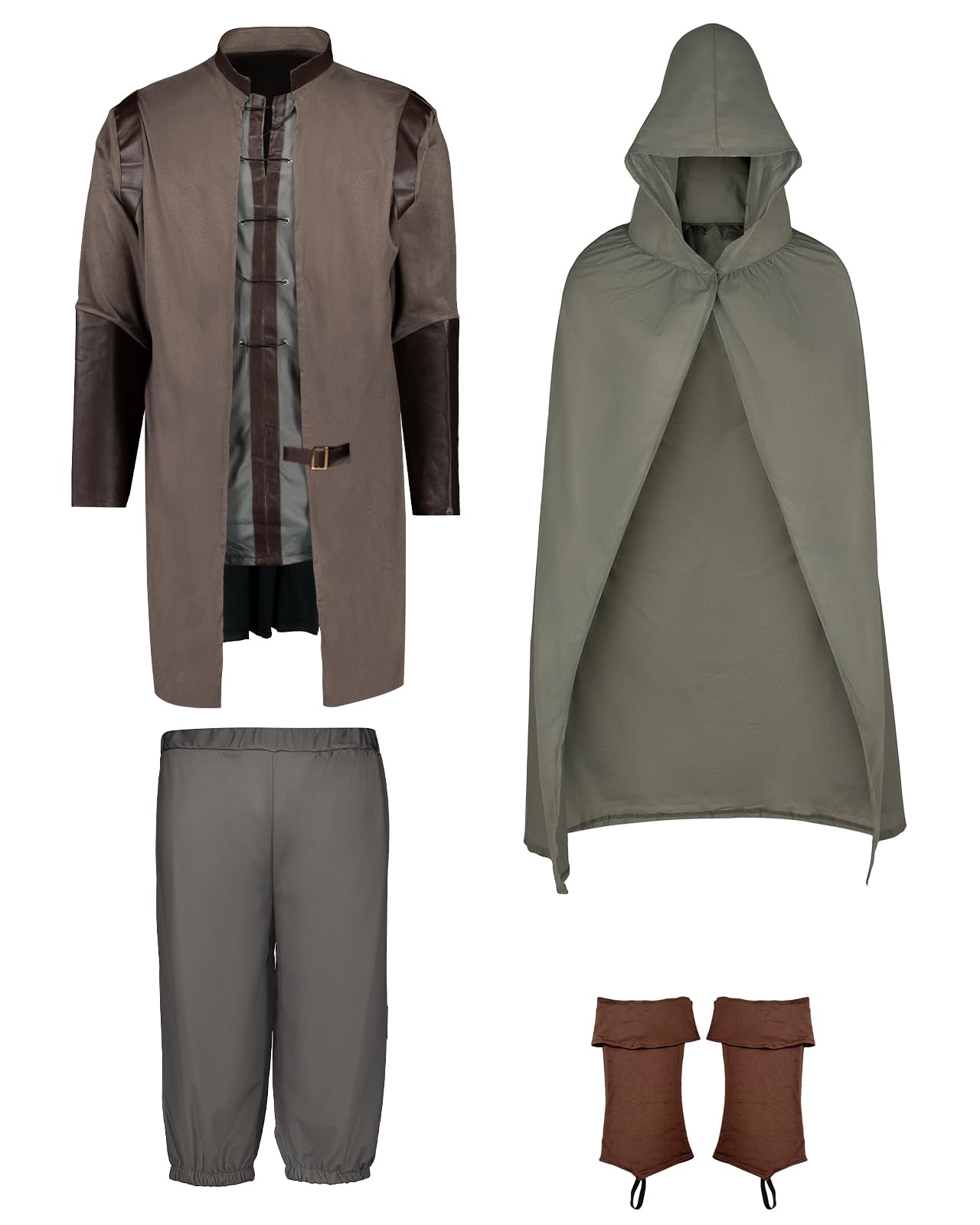 Funidelia Disfraz Oficial de Aragorn - El Señor de los Anillos para hombre, Traje completo medieval fantasía para adultos, Disfraces de Halloween y Carnaval – Talla Standard