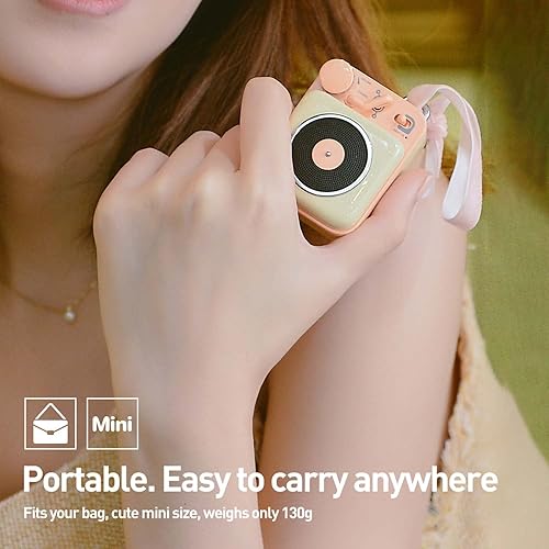 Miniatura 3 de Muzen Mini altavoz Bluetooth, botón de metal con cordón, OTR magnético nevera etiqueta Bluetooth altavoz, Retro pequeño altavoz portátil, Altavoz