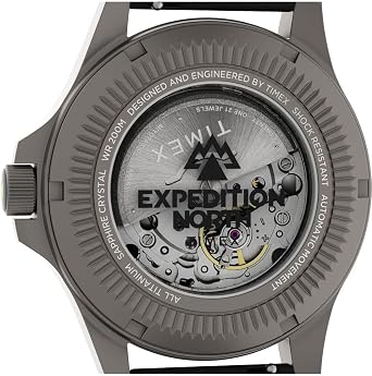 Timex Men's Expedition North Titanium Automatic 41mm Watch - Black Strap Black Dial Titanium Case