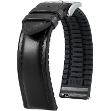 BINLUN Leather Watch Band 14mm 16mm 18mm 19mm 20mm 21mm 22mm Quick Release Premium Oil Wax Leather and Breathable Silicone Hybrid Watch Bands Replacement Strap for Men Women