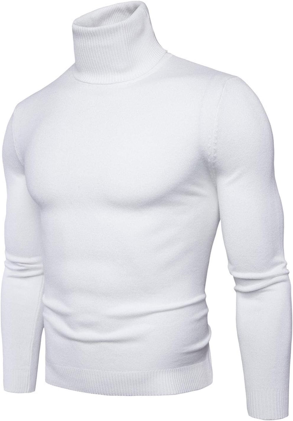 Flygo Men's Turtleneck Sweater Slim Fit Soft Knitted Basic Pullover Sweater