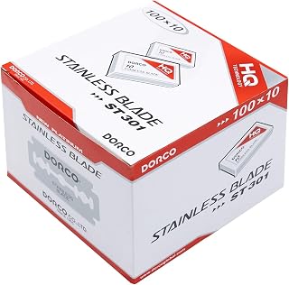 Dorco ST301 Platinum Double Edge Razor Blades 1000 Count - Super Sharp, Long-Lasting for Smooth Precise Shaves