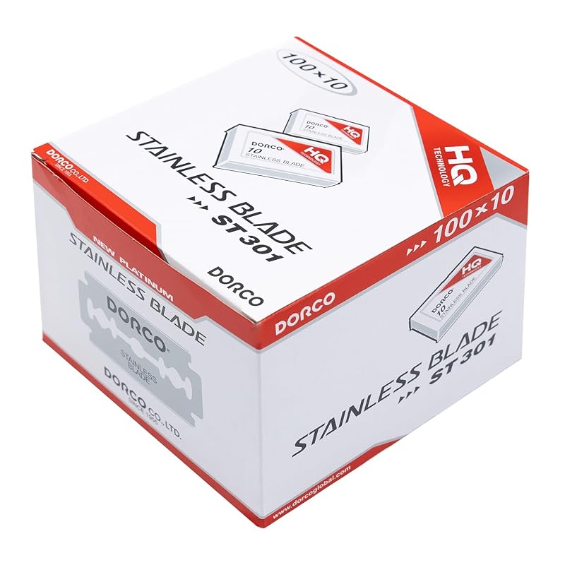 Lâminas de barbear DORCO ST301 Platinum Extra Double Edge, Pacote com 1000 unidades