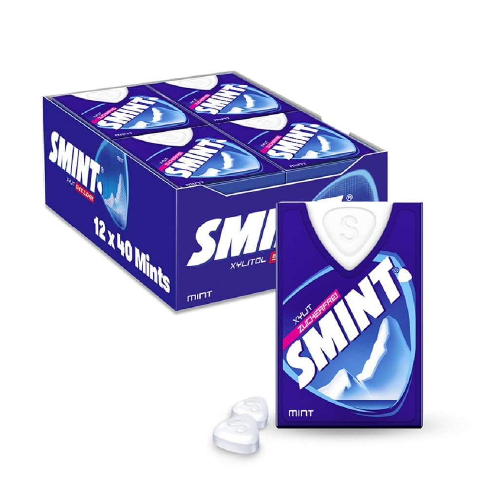 Smint Mint, 12 Dispenser mit je 40 Minz-Pastillen, zuckerfreie Mints mit Xylit für über 2 Stunden frischen Atem (12 x 40 Stück)