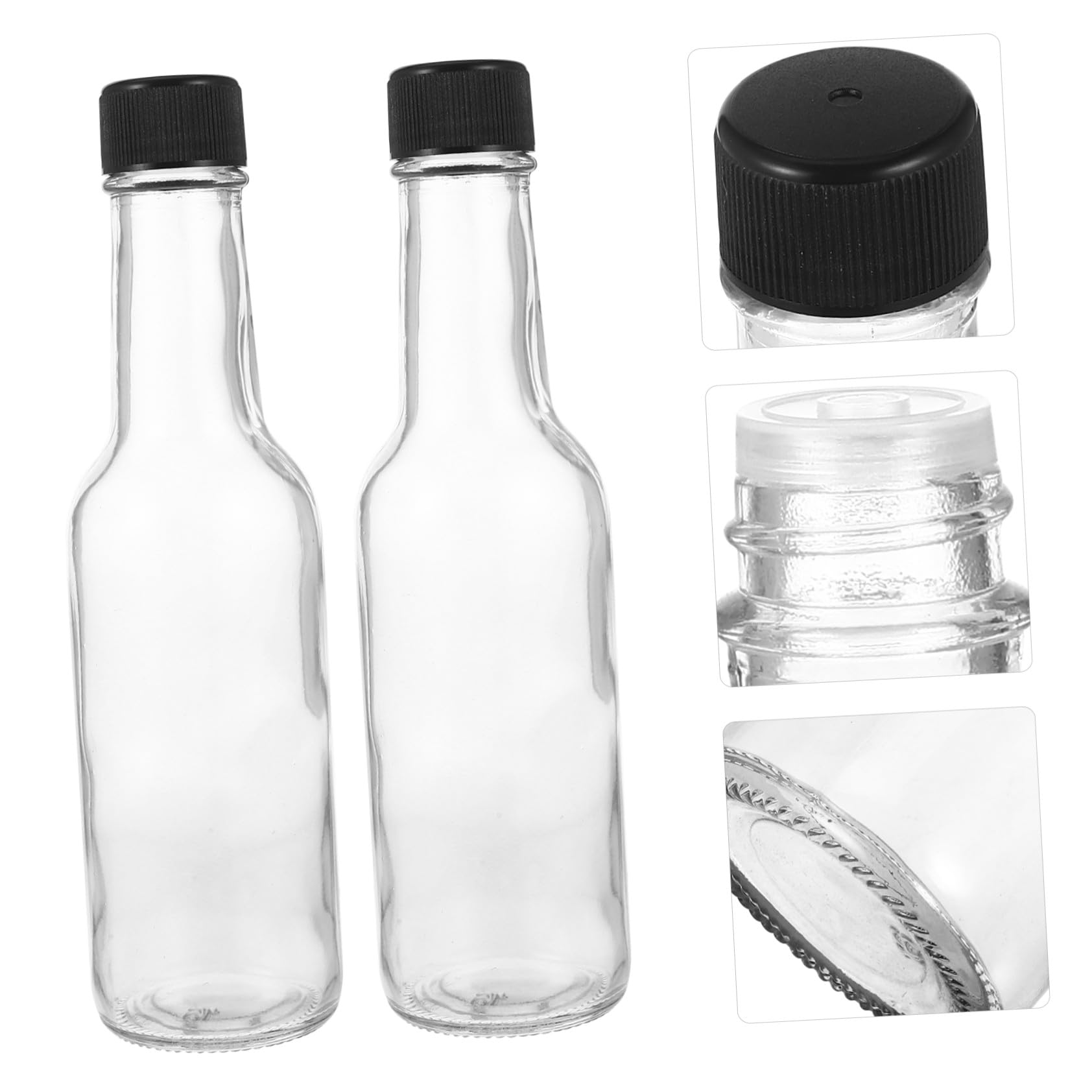Bouteilles de Condiments en Verre 150ml Couvercle, Lot de 6