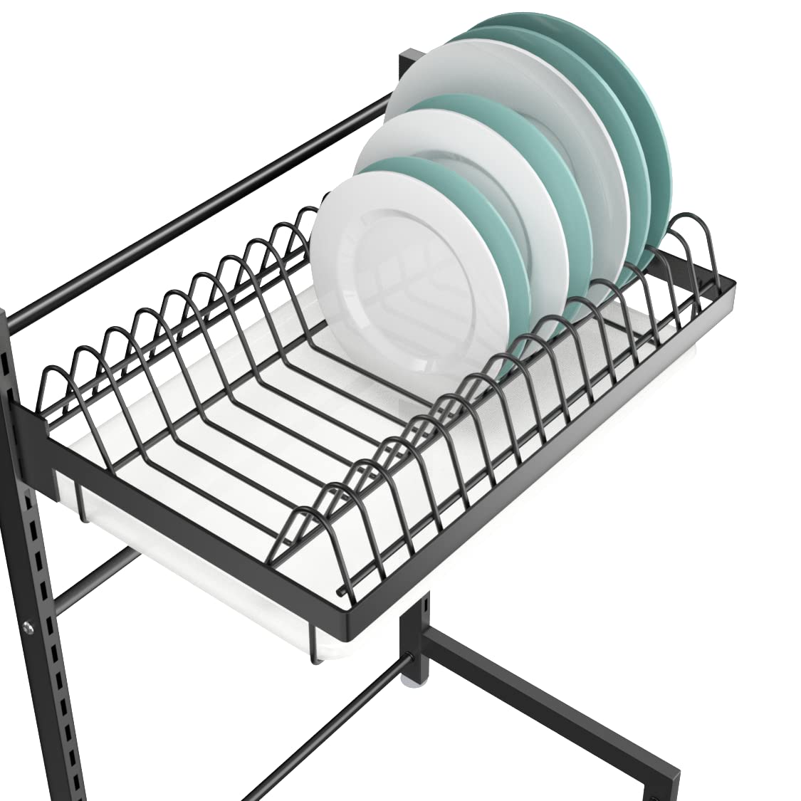 Luchs - Escurreplatos para platos/escurreplatos/estante para secar/especias/soporte para platos/organizador de cocina con rejilla de goteo (3 niveles)