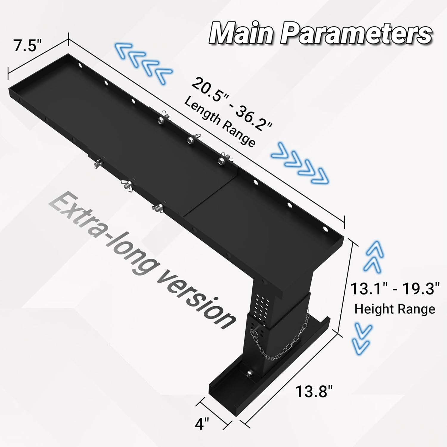 ladder extender extra-long, heavy duty ladder leveler | 400lbs weight capacity | 20.5" - 36.2" adjustable length & 13.1”-19.3” height range, fit for single ladders & extension ladders extra-long, 13.1”-19.3” height
