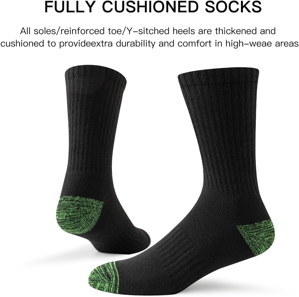 JOYNÉE 8 Pairs Mens Crew Cushion Socks Work Athletic Running Socks Casual Breathable Socks for Men,Sock Size:10-13 - Image 5
