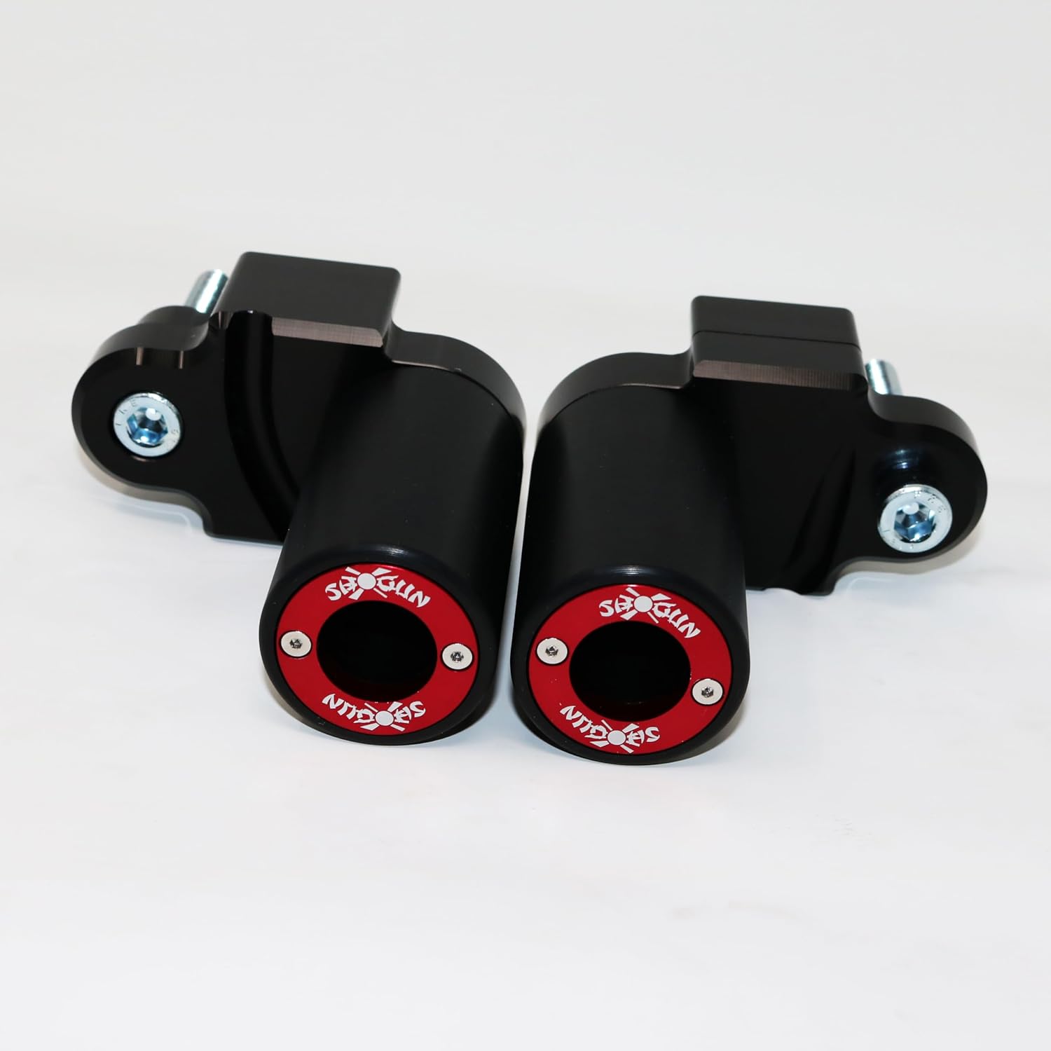 Shogun USA Made Kaw Ninja ZX-6R ZX6R ZX6 2024 2025 2026 KRT Black PA2 No Cut Frame Sliders With Red PA2 Caps Fits ABS & NON ABS Models - 715-4469RED