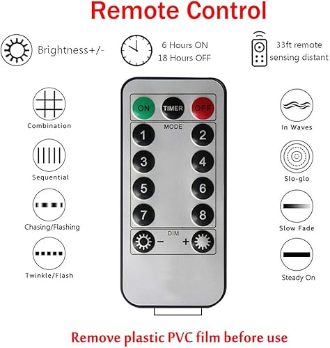 Miniatura 6 de Guirnalda de 300 luces LED, luces colgantes para ventana, alimentadas por USB, 8 modos y temporizador, control remoto, luces de cobre regulables