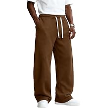 Mens Sweatpants Vintage Comfort Drawstring Waist Jogging Slacks with Pockets Outdoor Travel