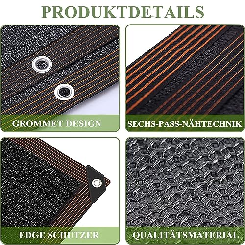 Schattennetz mit ÖSen,Beständiges Garden Schattiernetz, 90-95% Shading Rate,Wasser und luftdurchlässig, für Patio-Carport im Freien – Bild 4