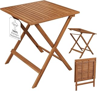 STEELSØN Lystra Gartentisch – Balkontisch 70x70 cm aus Akazienholz geölt – Klapptisch wetterfest bis 80 kg belastbar – Esstisch Garten klappbar – Outdoor-Tisch klein – Holztisch Terrasse – Gartenmöbel