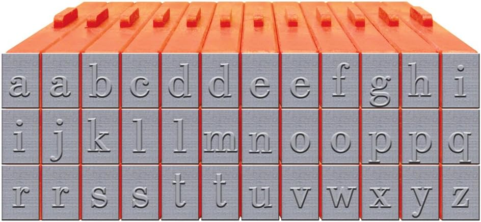 Mason Row XL-58007 36-Piece Lowercase Alphabet Clickable Bodoni Font Stamp Set