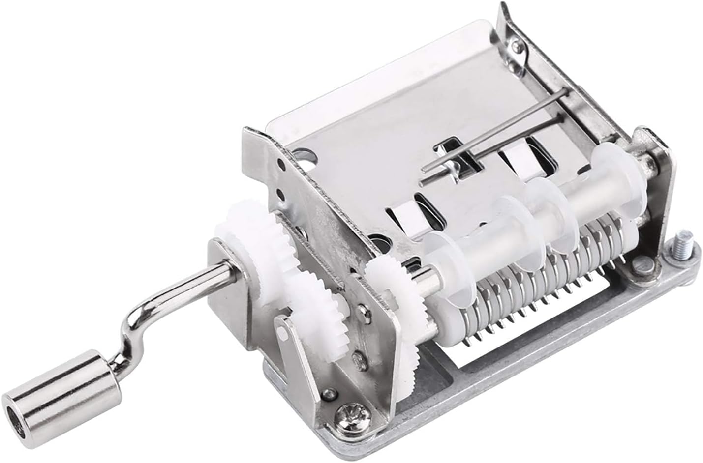HERCHR 15 Note Music Box Kit, Programmable Music Box Mechanism Hand Crank Musical Mechanism Movement with 20 Blank Paper Strips and Paper Tape Hole Punch for Music Boxes, 3.9x1.8x0.8 Inches