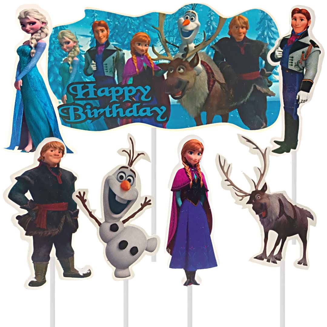Marhaba traders frozen theme paper toppers cake decortion topper set