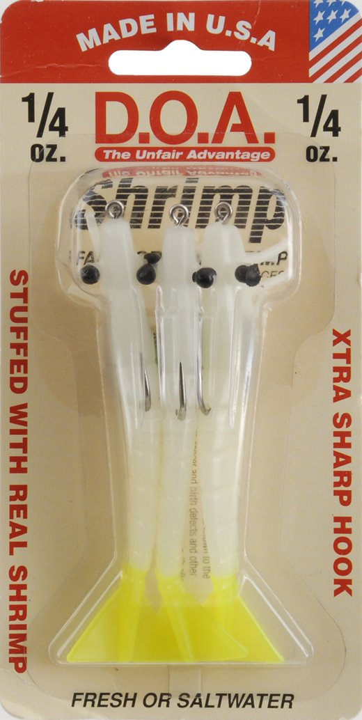 Do-All Outdoors D.O.A. 3" Flavored Shrimp 3 Pack Glo/Chartreuse - FSH3-3P/385