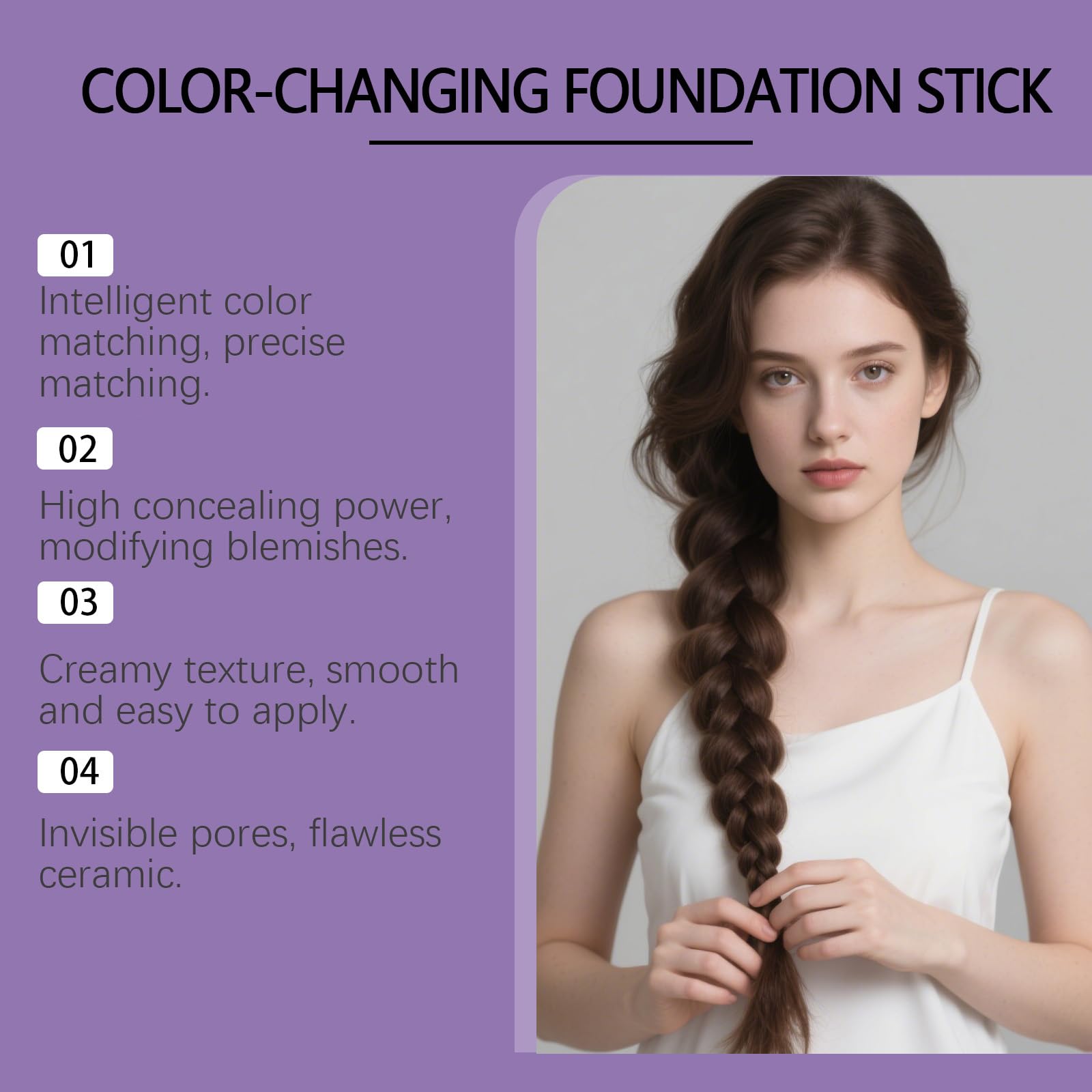 2-in-1-Farbwechsel-Foundation-Stick, leichter matter Concealer (5PCS)