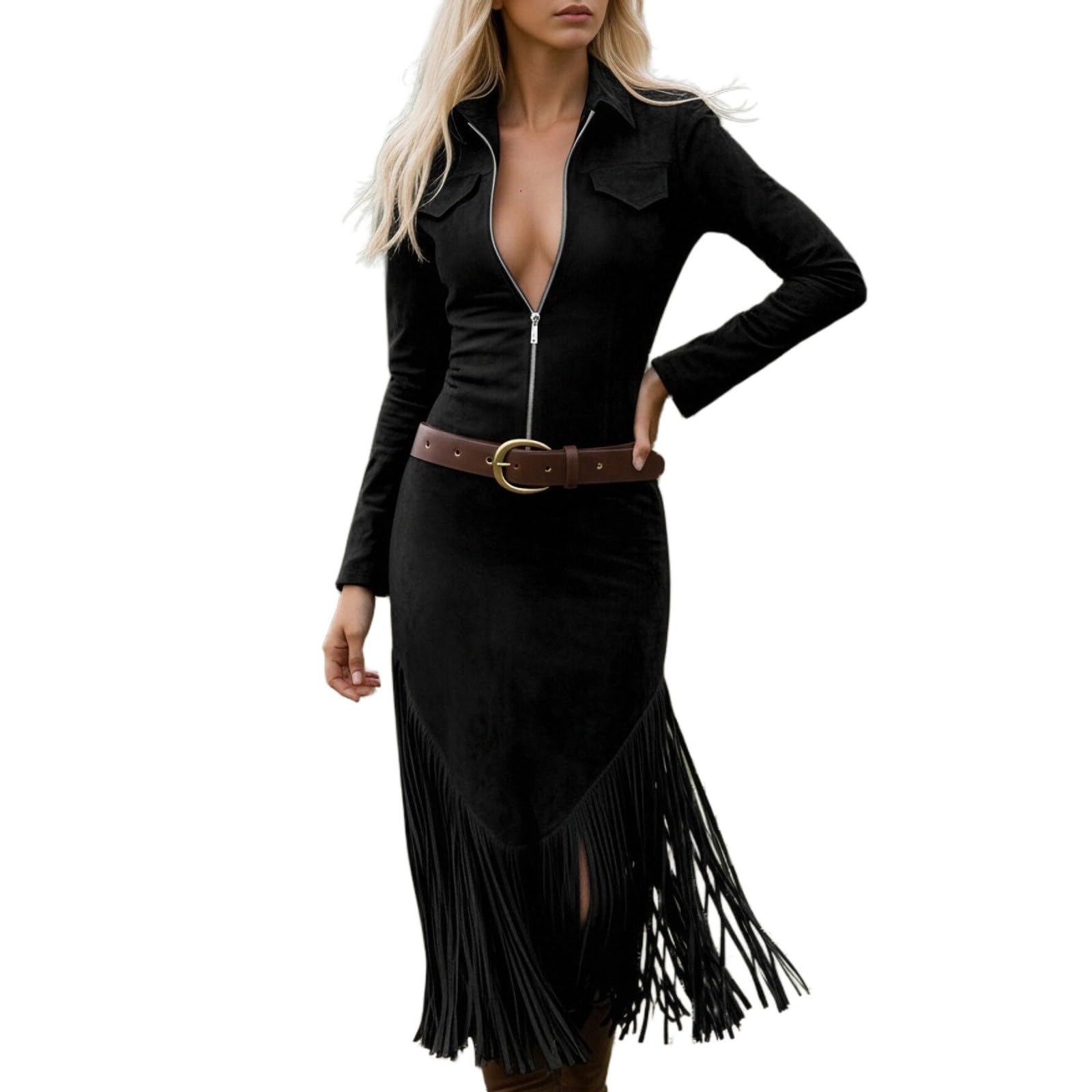 Vestido Mujer Verano,Vestido Casual Mujer Cuadrado Borlas Moderno Primavera Verano Elegante Boho Floral Sin Mangas