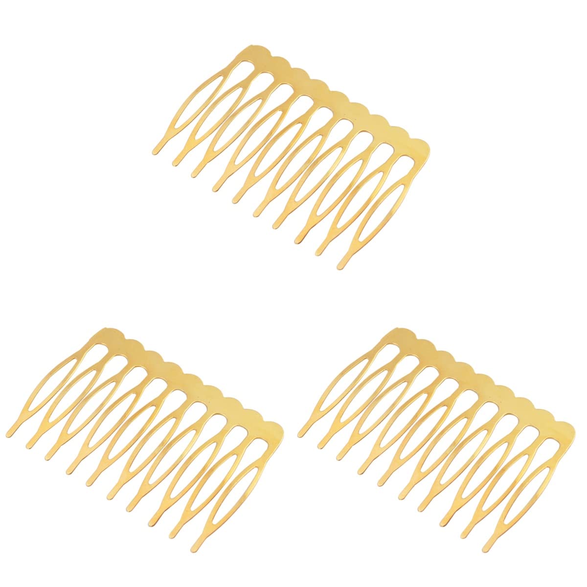 LALAFINA 3 Sets Elegante Goldene Haarspangenkämme Mit 10 Eisendrahtzähnen Eingesetzte Kämme Für Frauen Und Mädchen Für Hochzeiten Abendessen Tänze Und Den Täglichen Gebrauch 30