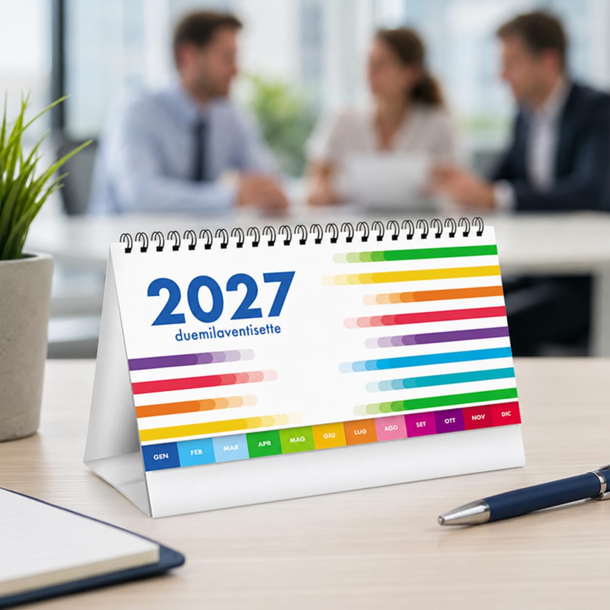 Calendari Personalizzati 2027 da Tavolo Classici Stock da 100 Pezzi Spiralati Illustrati per Gadget Pubblicitari di Fine Anno e come Omaggio per i Clienti o Regali Aziendali PA744
