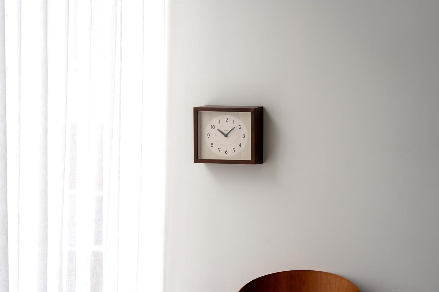 Wall Clock Desk Clock Japanese Handcrafted Solid Wood Clock Silent Non-Ticking Battery Operated Modern Decorative for Living Room Bedroom Office HINOKI Clock CH-071 (Dark Brown)