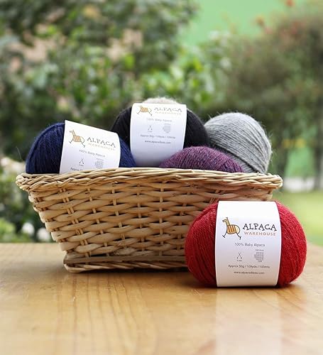 Miniatura 5 de Juego de 3 madejas de 100% lana de alpaca bebé, peso voluminoso, suave y perfecto para tejer y ganchillo