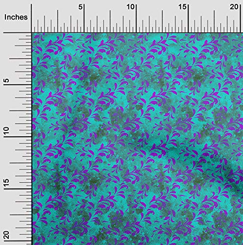 oneOone Georgette Viscose Turquoise Green Fabric Batik Dress Material Fabric Print Fabric By The Yard 42 Inch Wide - VM