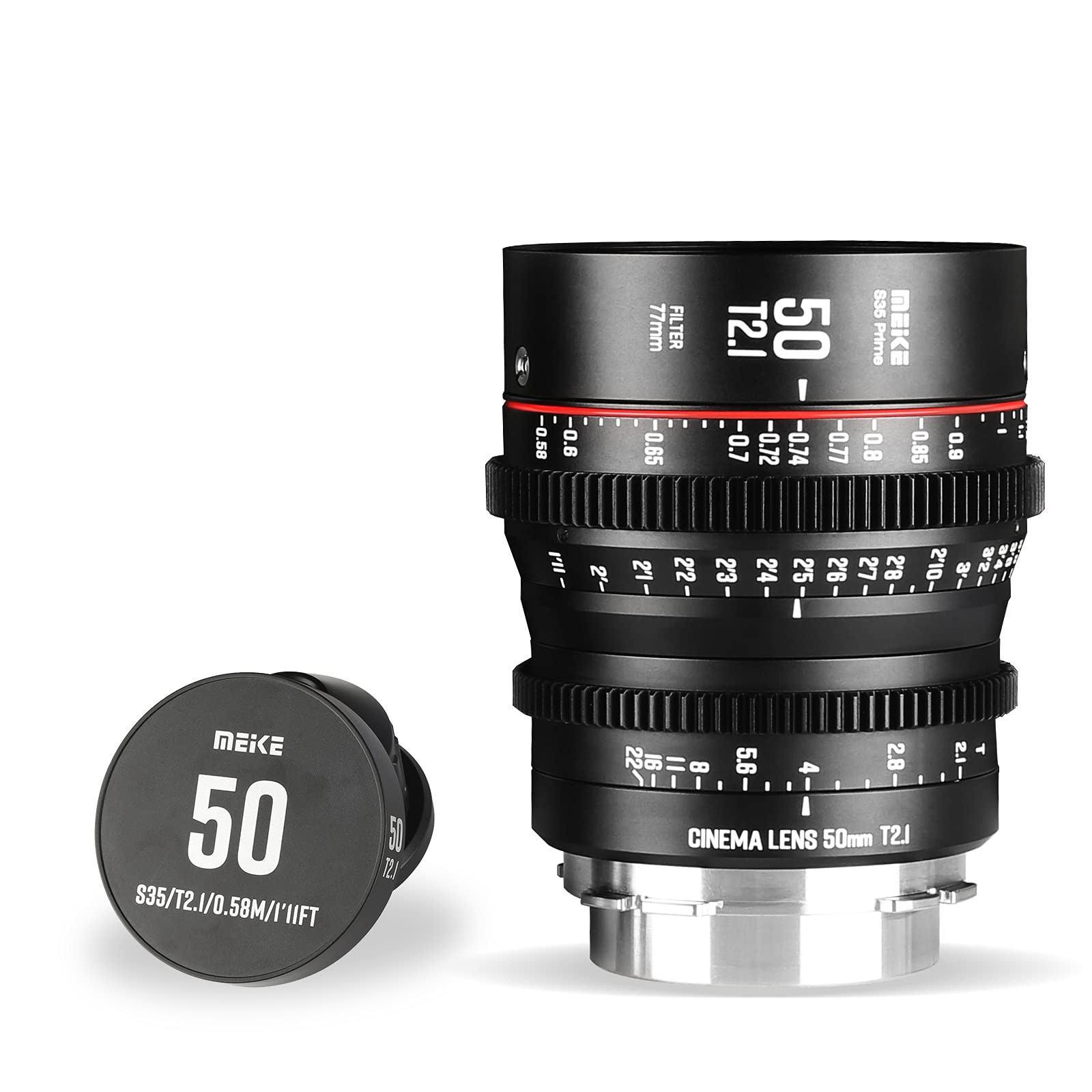 lente cinematografica meke t2.1 super 35 prime 50mm manual focus per camere cine pl mount come canon c700 pl arri amira alexa mini