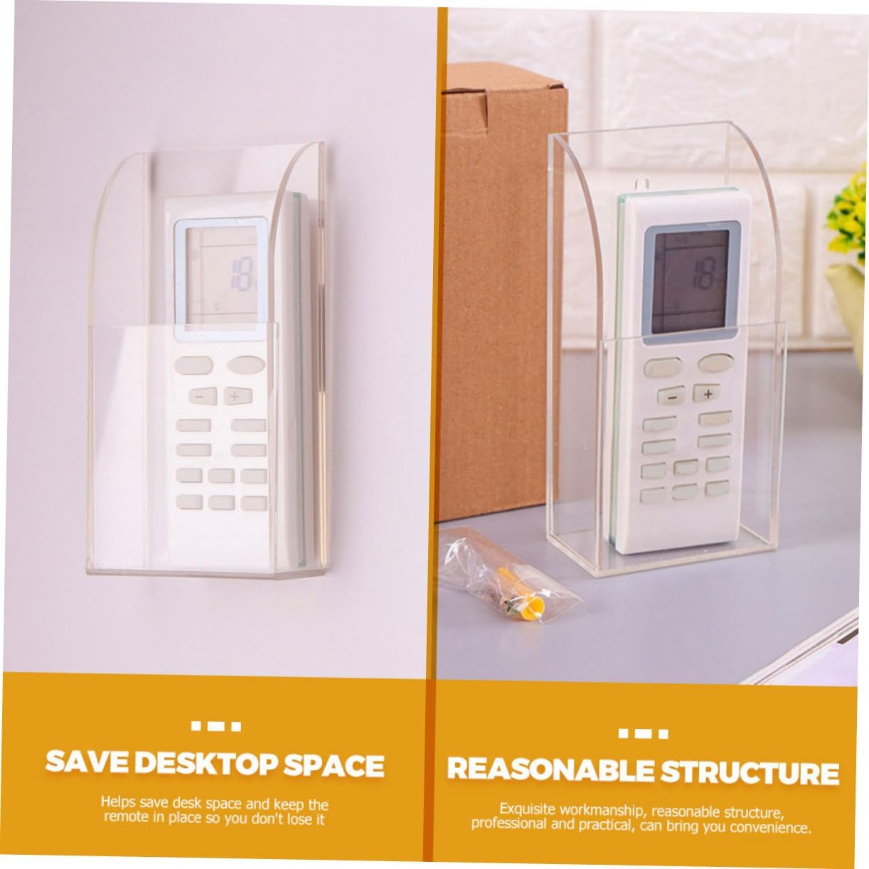 6pcs Remote Control Wall Organizer Punch Phone Storage Rack Compact Bedroom Sundries Holder for Spaces Transparent Design for Easy Access