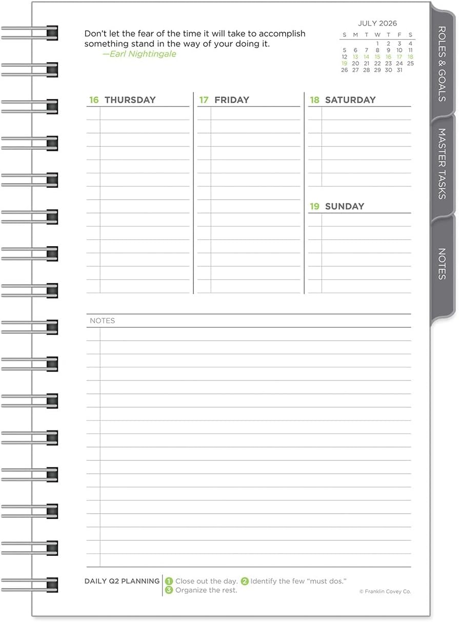 FranklinCovey - The 5 Choices Ring-Bound Planner Refill - Weekly (Classic, Jul 2026 - Jun 2027)