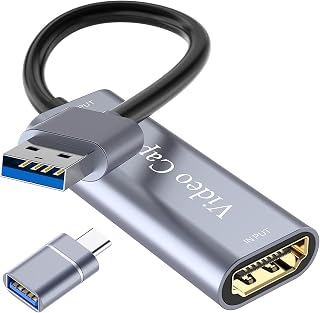 VIXLW HDMI to USB 3.0 Video Sensor, 4K/1080P HD, Compatible with Windows/Mac OS/Linux, Direct Streaming Adapter, Games and Video Conferencing, Silver