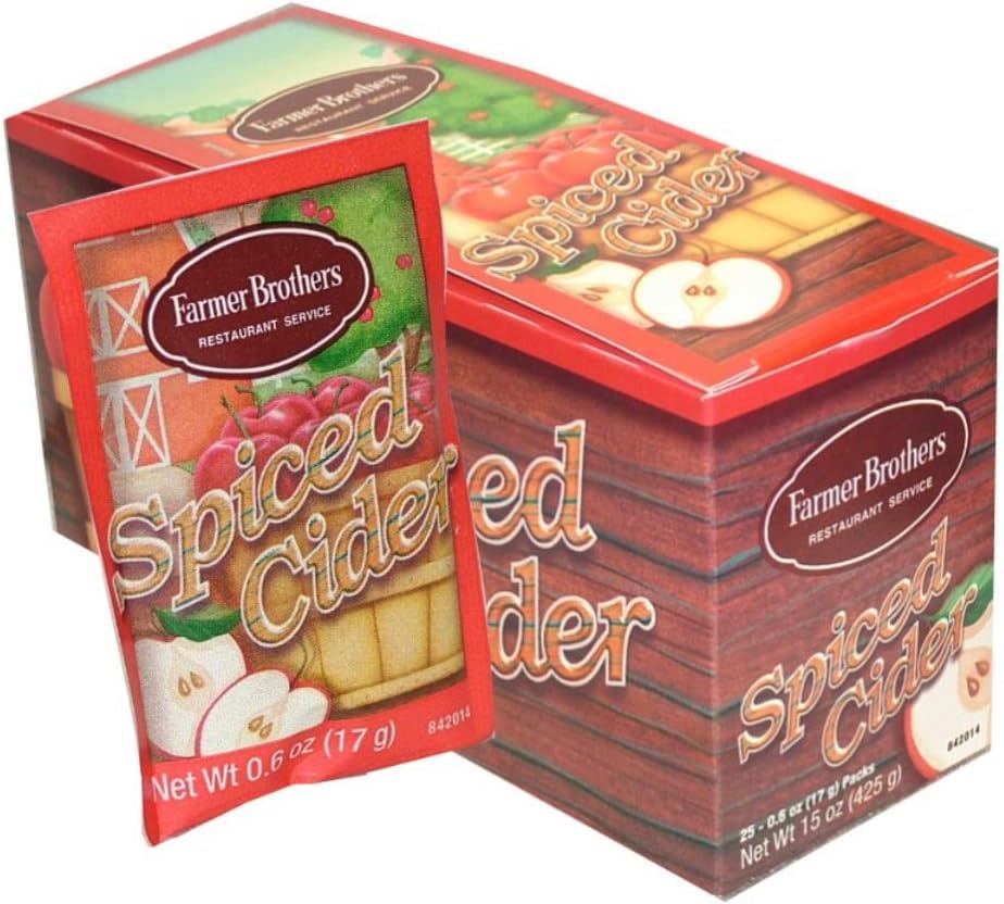 Instant Apple Spiced Cider Packets โ 25 Single-Serve Drink Mix Packets for Hot or Iced Cider, Delicious Spiced Apple Flavor, Easy Mix Beverage for Home, Office & Events