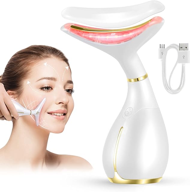 Ms.W Face Massager Electric, Skin Tightening Face Lift Beauty Products, Beauty Toning Devices Mothers Day Gifts for Women, 45 ± 5 Heat Anti Aging Wrinkle Facial Machine, 3 Modes, USB Rechargeable