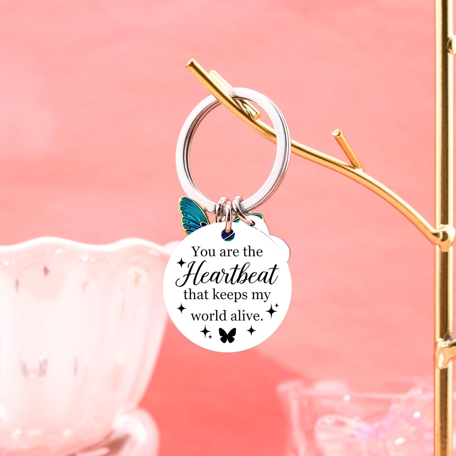 Mom Keychain Mom Birthday Gifts from Daugther Son Best Moms Ever Gift Valentines Mothers Day Gifts for Moms Butterfly Gifts for Mother I Love You Gift - Image 5