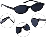 Nydotd 3 Lunettes de soleil Retro Oval Cat pour femmes Y2k Trendy Narrow Shades Sunnies 90s Protection design Lunettes de soleil